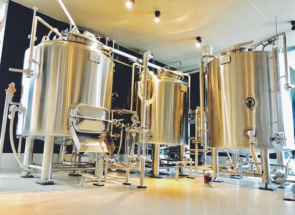 malt miller, a stainless steel shaft workshop with two 300-liter vessels brewhouse, conical bottom tank for 600 liters, beer fermentation tanks, 300-liter bright beer tank.